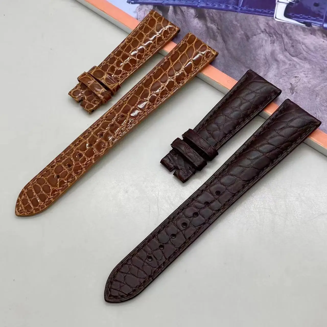 FUYIJIA Nile Crocodile Skin Watchbands Custom Substitute P-atekPhilippe 5146 4947 Strap 16MM 19MM 20MM 21MM Genuine Leather Belt