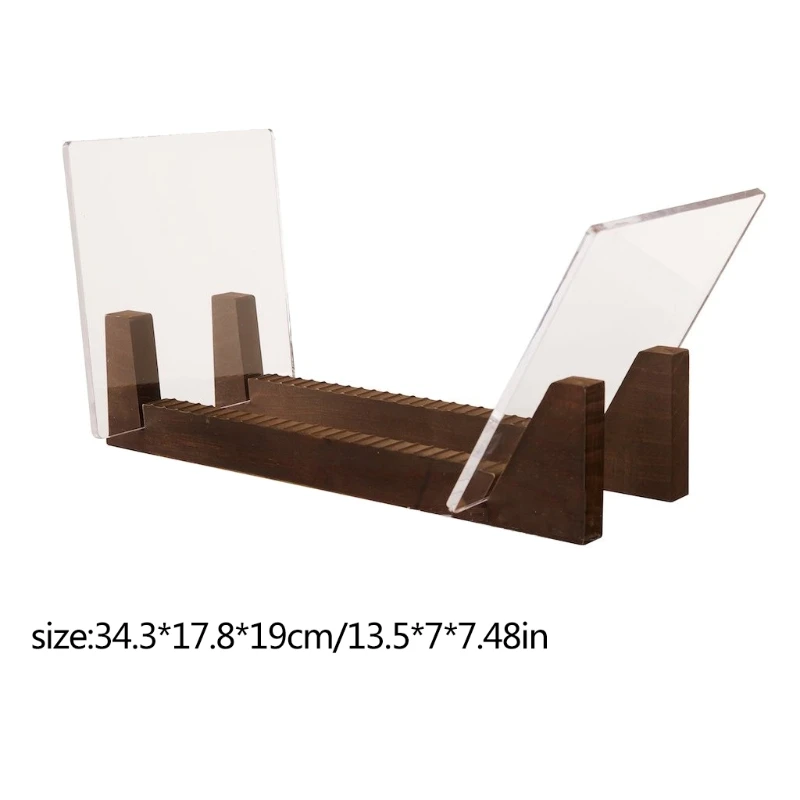 Держатель для хранения виниловых пластинок, подставка для дисплея, акриловые концы, деревянная стойка для стойки для альбомов