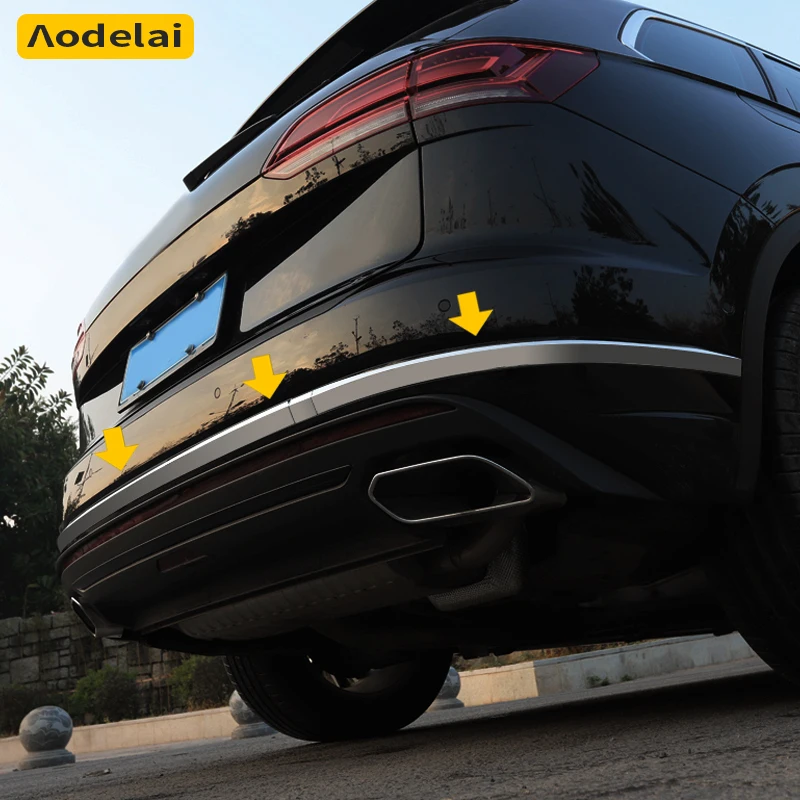 

6 pieces For Volkswagen Touareg 2019-2025 Stainless Steel Rear Bumper Trim Strip Protector Car Exterior Decorative Accessories