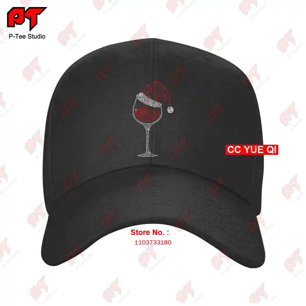 Glass Of Red Wine Santa Hat Christmas Baseball Caps Truck Cap H7EY