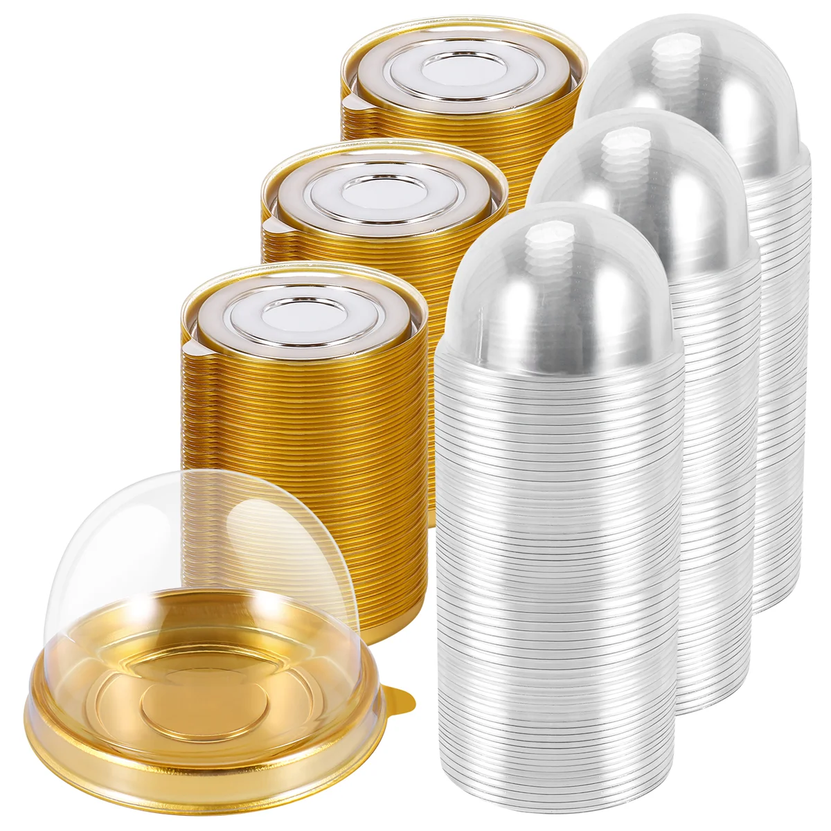 BFYL-150 Pz Mini Scatole per cupcake in plastica trasparente Muffin Pod Cupola Contenitore per muffin Contenitore per torta Contenitore per cupcake individuale Contenitore per dessert