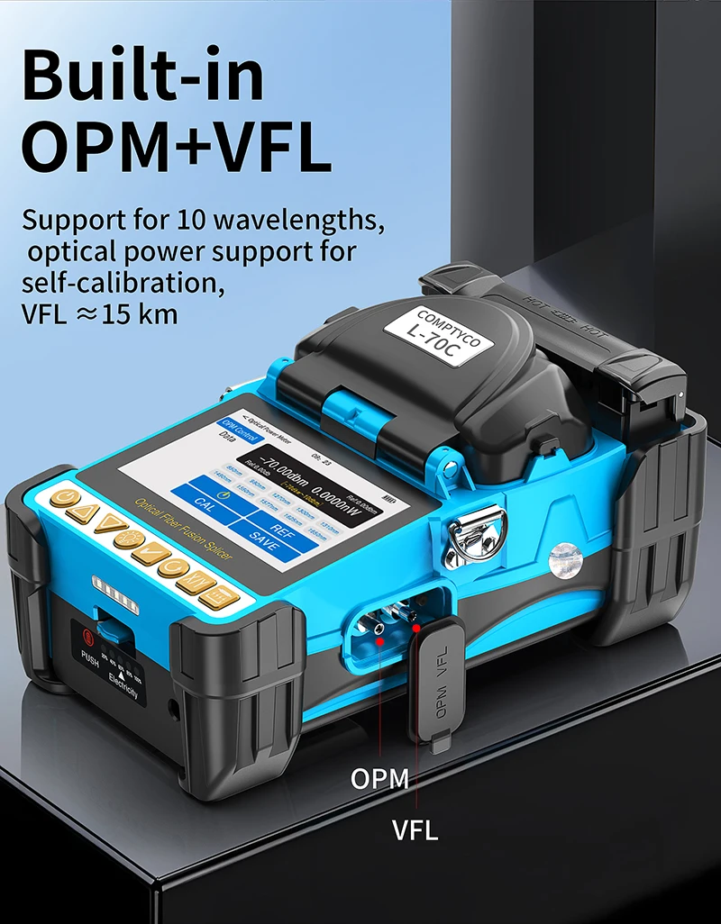 AUA-15F/L-70C Mini Fiber Optic Fusion Splicer Touch Screen 6 Motors SM/MM Optica