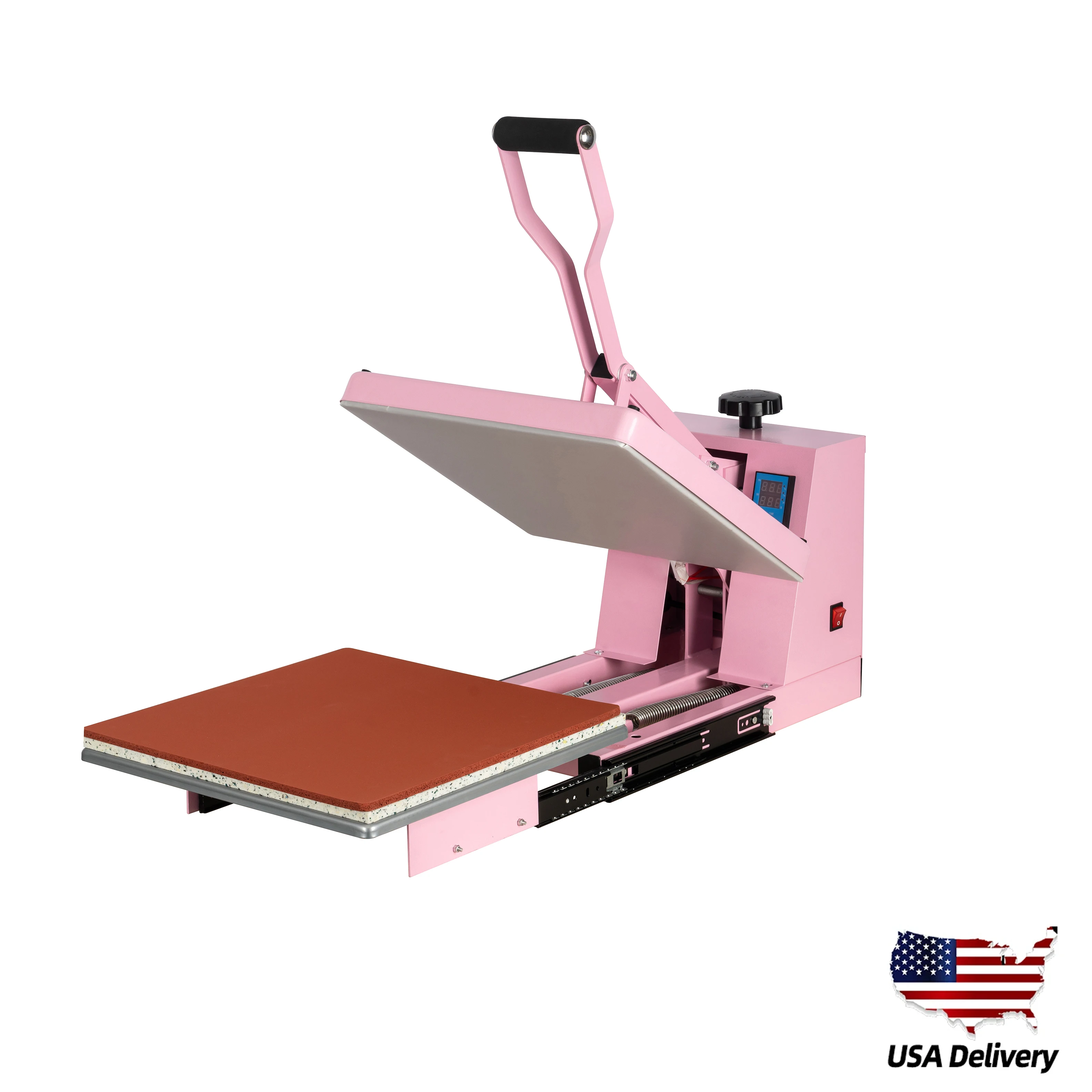Máquina de prensado en caliente Manual, 15 "X 15", placa grande deslizante, camiseta, transferencia por sublimación de calor, impresión de Control Digital DIY para el hogar personalizada