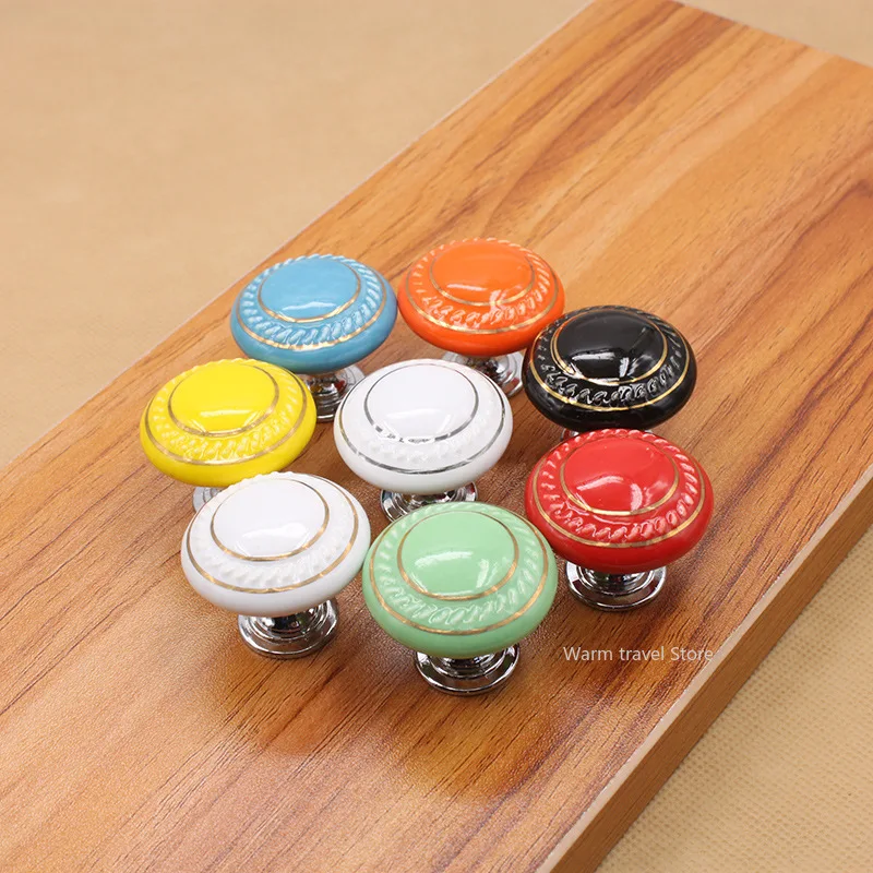 White zinc alloy ceramic lacquer handles drawer knobs single hole closet door handles cabinet handles Cupboard furniture handle