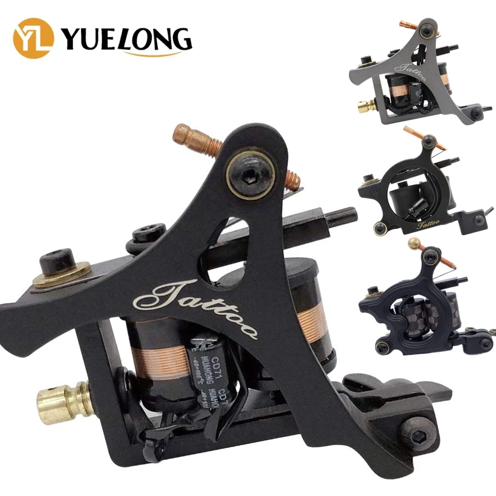 

10 Wraps Coils Tattoo Machine Cast-iron Dual-coiled Handmade Tattoo Guns Machine For Liner Shader Beginner Tattoo Body Machine