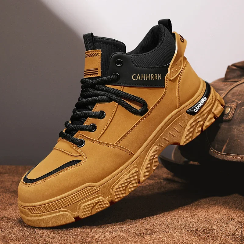 Ankle Boots for Men High Top Anti Slip Outsole Man Skateboarding Shoe Autumn Trainer Men's Casual Shoes Fashion Sneakers Comfort image 2