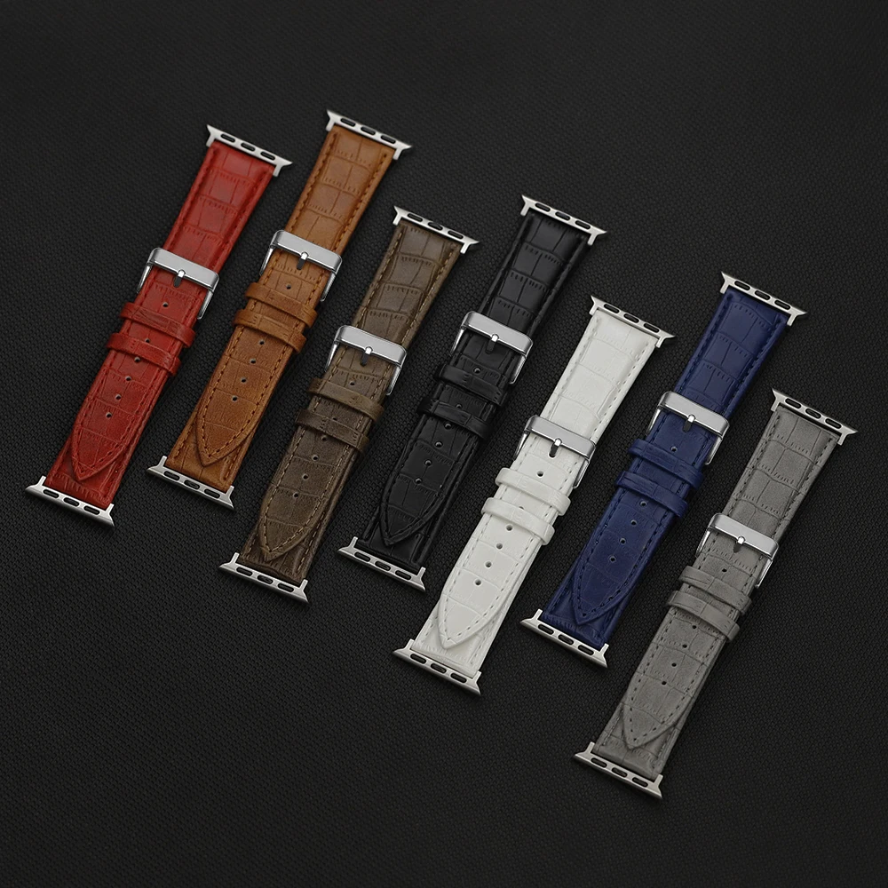 Кожаный ремешок для Apple Watch Band Ultra, браслет для Iwatch Series 8 7 6 5 4, 49 мм 45 мм 41 мм 44 мм 40 мм 38 мм 42 мм