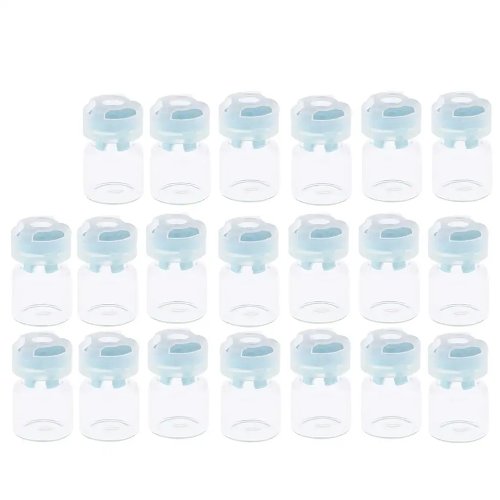 Septa Seals Injection Vials Glass Cosmetic Jars Leakproof Sample Containers Refillable Empty Bottles for Beauty and Lab