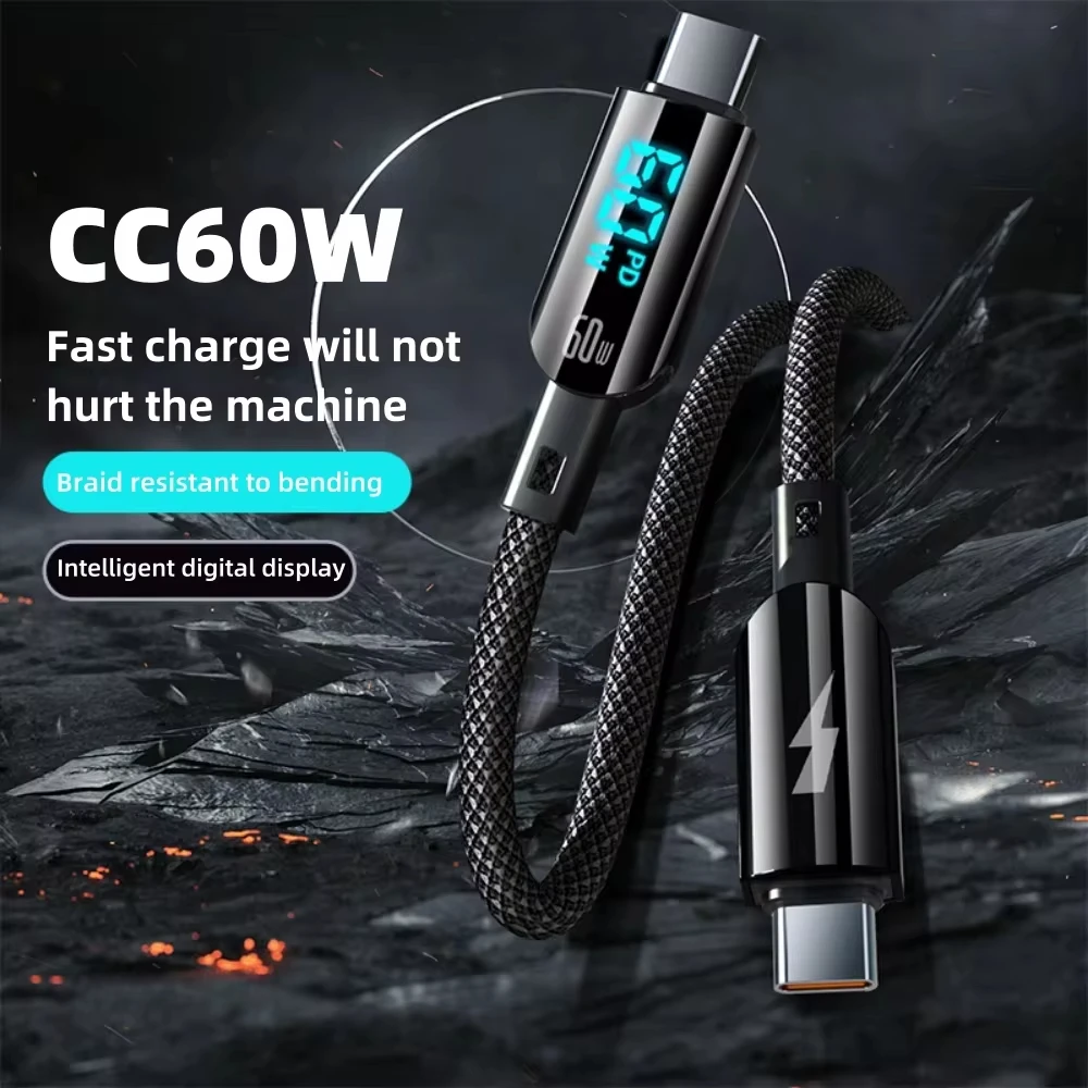 NNBILI PD 100W Digital Display Cable USB Cable 66W Fast Charging Charger For iPhone 15 ProMax Xiaomi Huawei Poco Samsung Oneplus