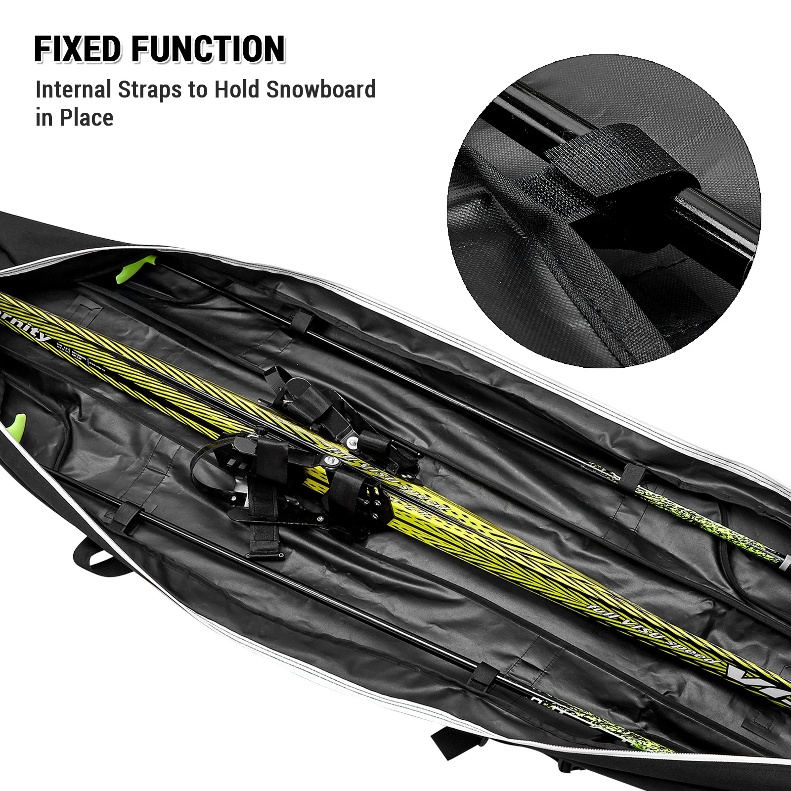 Travel Snowboard Bag Waterproof Ski Bag Ski Equipment Storage Bag 172cm / 192cm image 6