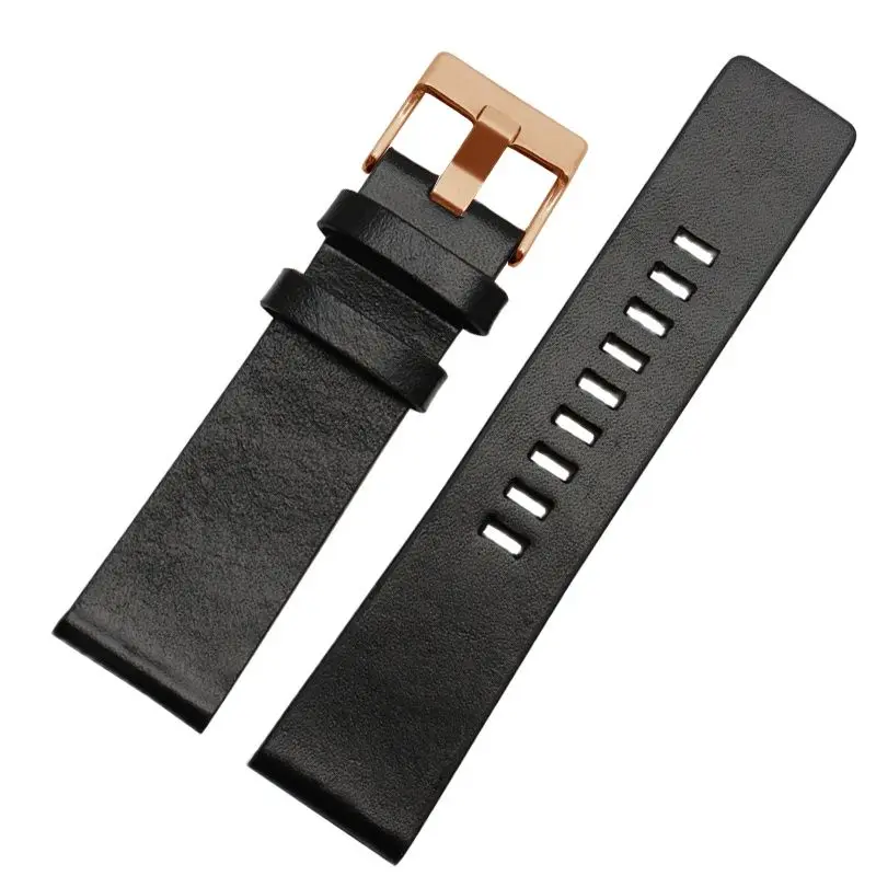 Correa de reloj de cuero de vaca para diésel, pulsera de cuero genuino marrón para DZ7312, DZ4323, DZ7257, 22mm, 24mm, 26mm, 28mm, 30mm