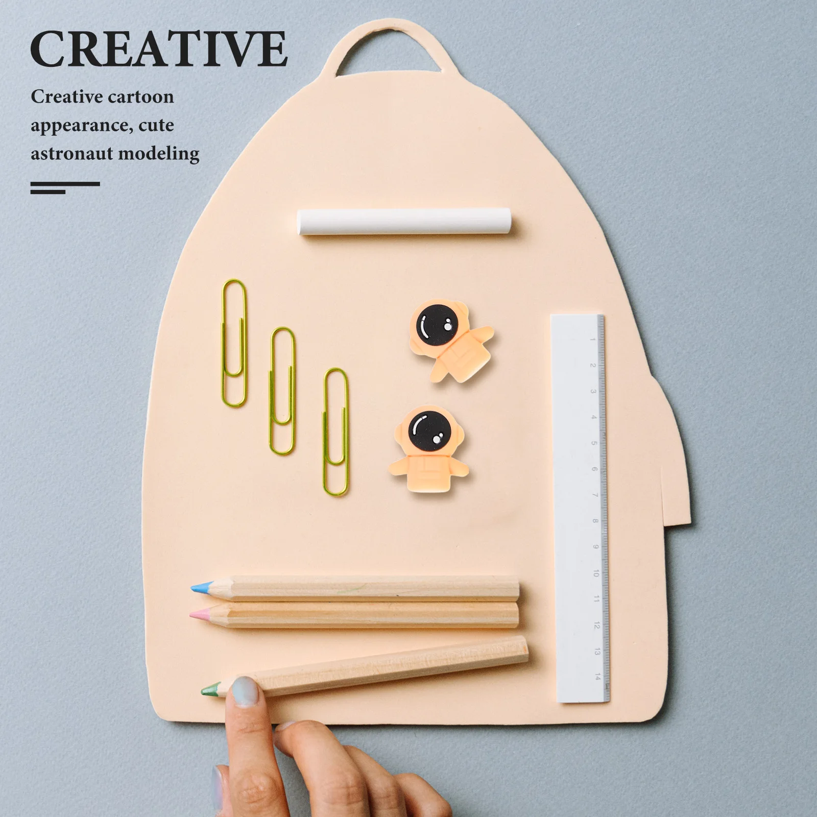 

12pcs Creative 3D Astronaut Kids Themed Stationery Cute Mini Erasers School Supplies Party Favors Smooth Surface Cartoon