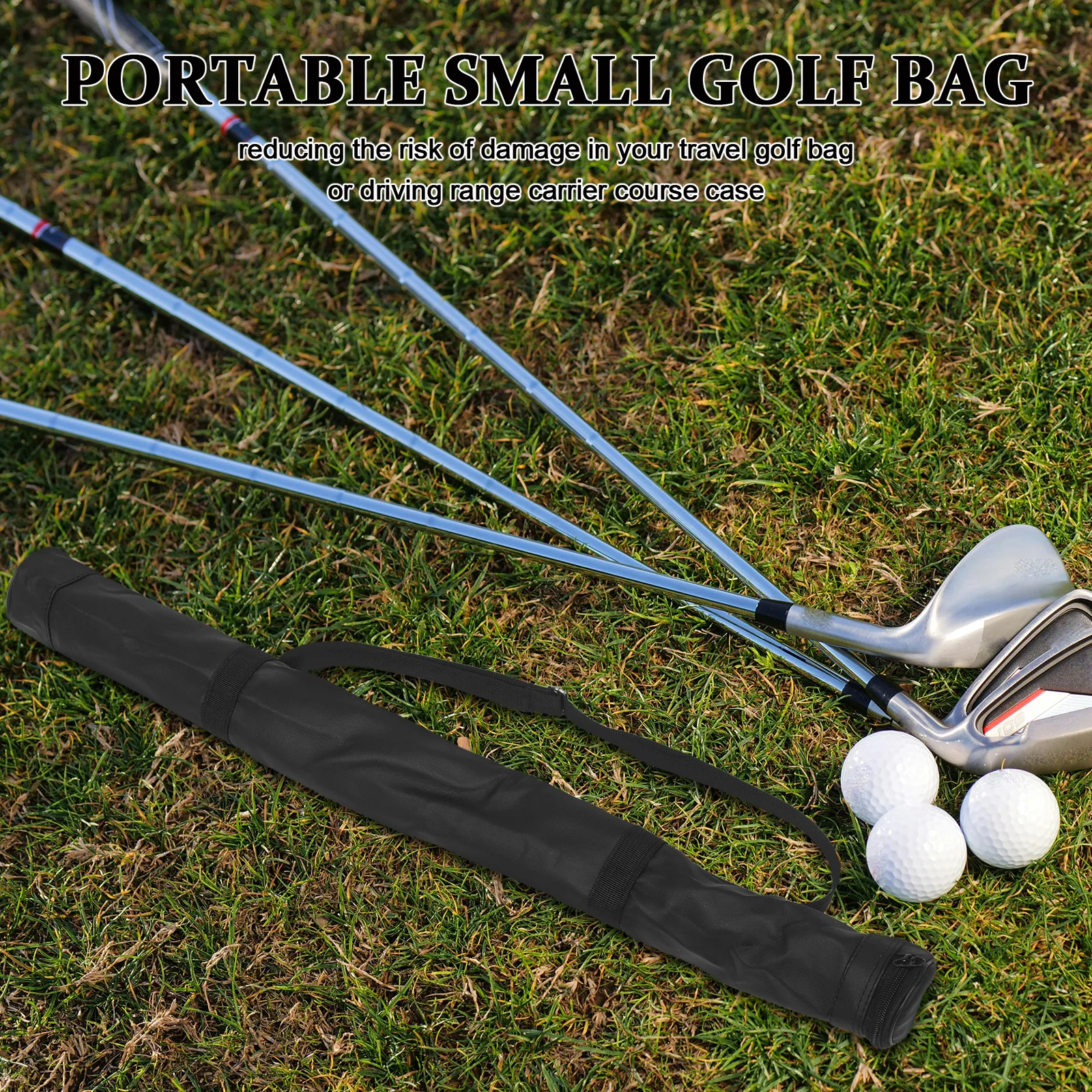 2pcs Portable Small Bag Lightweight For 21-25 Inch Clubs Padded Travel Case Golf Clubs Carrier Driving Range Practice Pack Golf