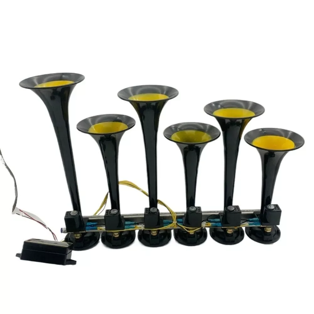 6 PIPE AIR HORN BASURI 12V/24V 130 dB 16 MELODIES TRUCK LORRY