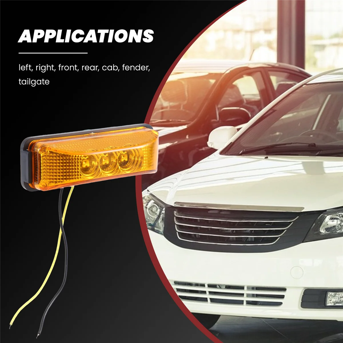 AT77 3 Led 3.9Inch Car Truck Side Marker Light Tail Rear Lamps Indicator Marker 10-24V For Trailer Rv Boat Lorry