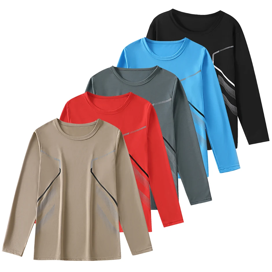 1/3-teiliges Set mit vier Jahreszeiten, Jugend-Aufdruck, lässig, langärmelig, für große Jungen, Sport, Laufen, Geschwindigkeit, trocken, Rundhals-T-Shirt, bequem – Detail 2