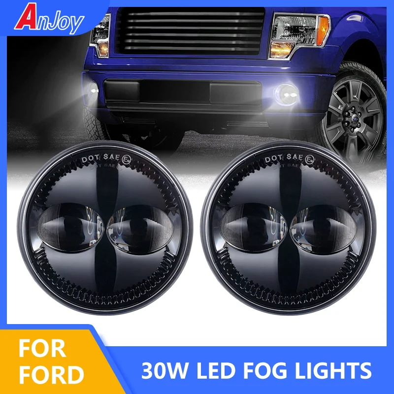 

12V 30W LED Fog Light for Ford F150 2006-2014 6000K White Plug & play Driving DRL Fog Light IP67 Waterproof 2400 Lumens