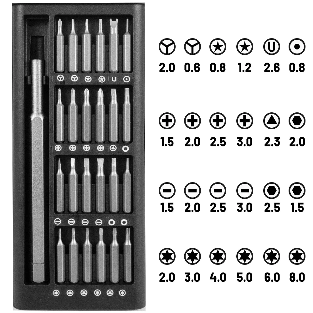 Juego de destornilladores de precisión magnéticos 25/63 en 1, Mini Kit de herramientas para reparación de PC y teléfono móvil, Hardware profesional