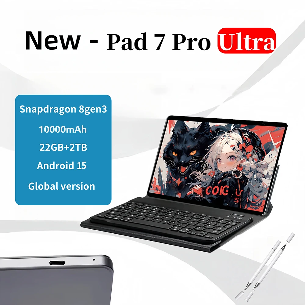 

New Original Tablet Pad 7 Pro Ultra Snapdragon 10.1inch High-Definition Screen Global 10000mAh 5G Dual Card WiFi Tablet