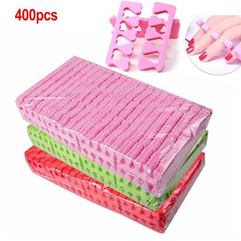 BIUTEE 100/400pcs Nail Art Toes Separators Sponge Soft UV Gel Polish Tools Fingers Foots Manicure Pendicure Salon Manicure Tools