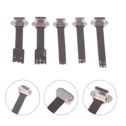 1Pcs Type-C Micro USB Connector FPC 2Pin 3Pin Soft Flat Cable Male Charging Cable Fast Charge Wire Extention For Phone