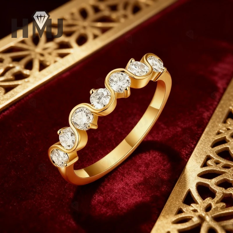 Anello con taglio rotondo Moissanite 10K/14K/18K Design solitario classico Gioielleria raffinata Regalo di fidanzamento o anniversario