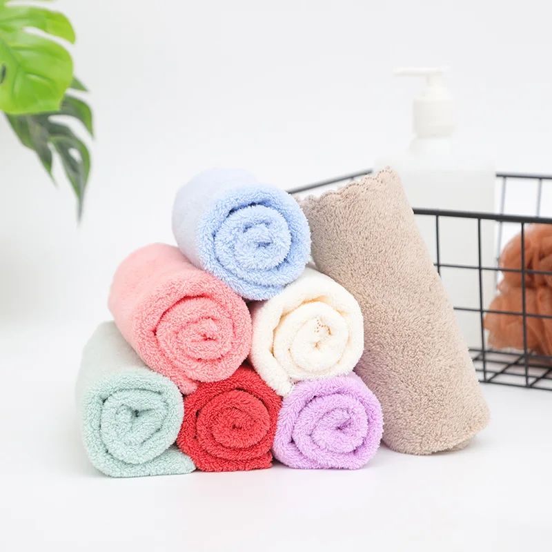 High Density Coral Velvet 30*30cm Small Square Towel Hand Towel Microfiber Child Washcloth Kids Face