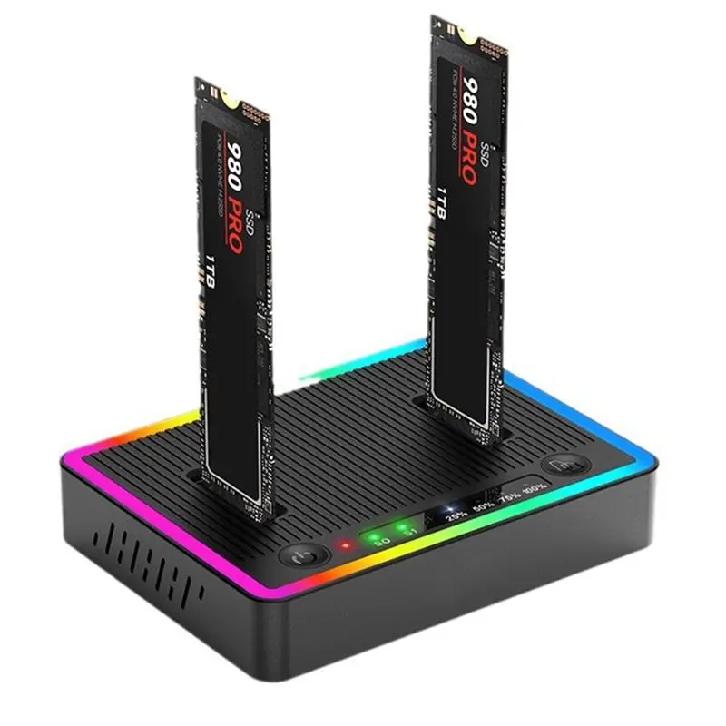 

Док-станция с двумя протоколами M. 2 и двойным диском, база SATA/Nvme, автономная копировальная машина, коробка для жесткого диска 20 ГБ-AEF7