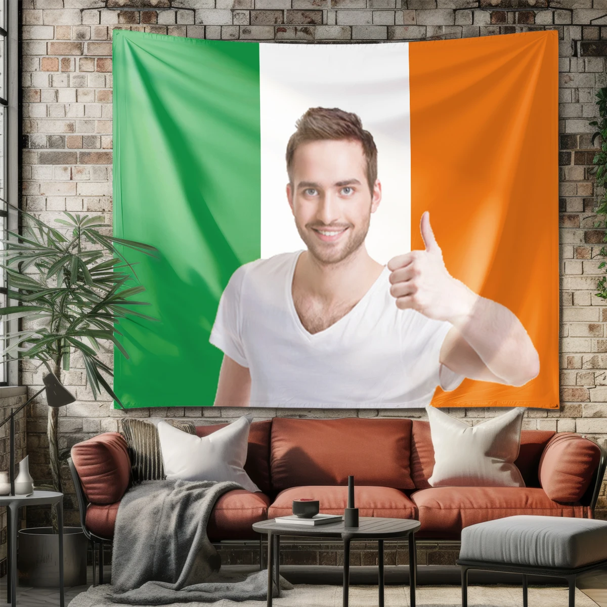 1 pieza de telón de fondo de poliéster con foto personalizada de la bandera de Irlanda, para fiestas, graduaciones, cumpleaños, eventos musicales, dormitorios universitarios y decoración del hogar, regalo