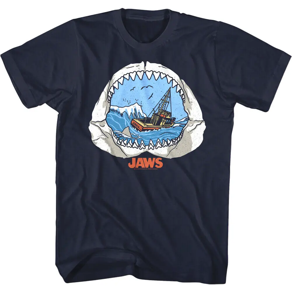 Jaws Bite View Men'S T Shirt Shark Mouth Pov Boat Horror Movie Ocean Sailing