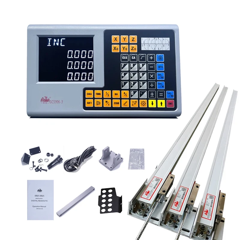 Imagem -04 - Digital Readout Torno Fresadora Máquina Cnc Escala Linear Escala Linear Régua Eixos Eixos Conjunto Dro 501000 mm Unidades Unidades