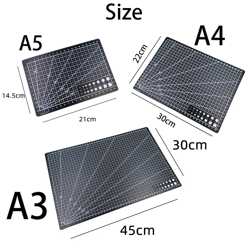 Kesme Mat A3 A4 5 PVC tezgah Patchwork Cut Pad dikiş manuel DIY bıçak gravür deri kesme tahtası tek yan Underlay