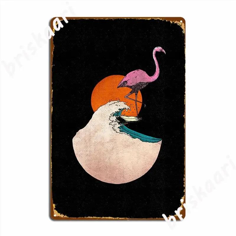 Flamingo Surf Metal Sign Pub Home Plaques Design Tin Sign Poster