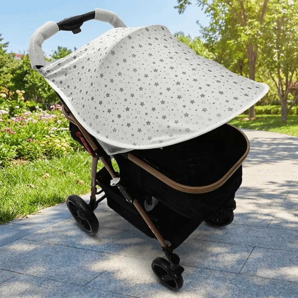 Extended Baby Stroller Sunshade Adjustment Lightweight UV Resistant Canopy Light Blocking Stretch Fabric Sun Protections Cover