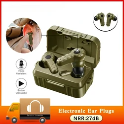 NRR27dB Earplugs Electronic Hearing protection Shooting Earmuff Ear protect Noise Reduction active hunting headphone