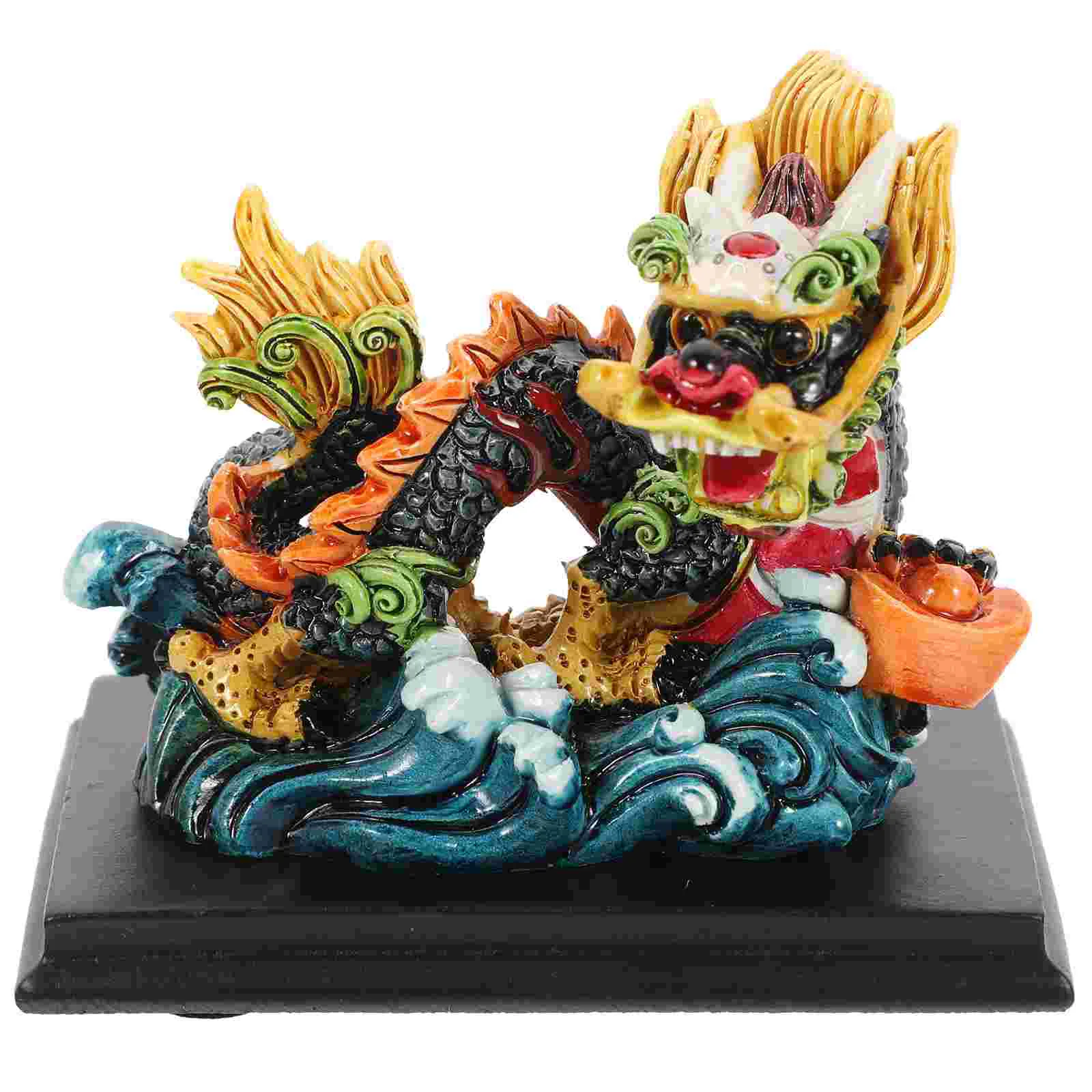 Resin Dragon Statue Chinese Desktop Dragon Sculpture Dragon Figurine Ornament Creative Decoration Shop Opening Auspicious Crafts