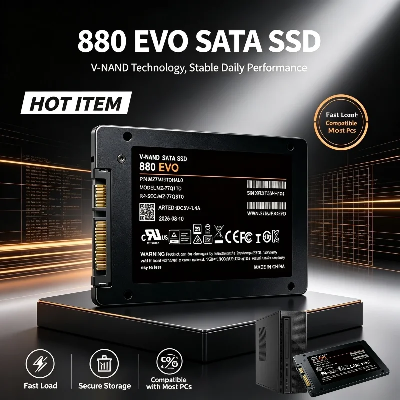 880 EVO SSD, 2TB/500GB Inside Solid State Disk, HDD Hard Drive, Laptop, Desktop, PC, SATA3, 2.5-Inch, MLC, Disco Duro, Top New. 