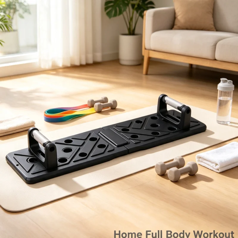 Multifunctional Push-Up Board with Color-Coded Handles, Foldable Home Gym Fitness Equipment for Chest & Core Workout