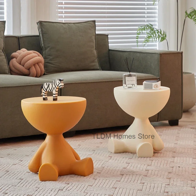 Lovely Round Plastic Living Room Coffee Table Side Table For Room Sofa Table Corner Table For Decoration Nordic Furniture