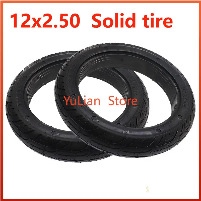 High Quality 12x2.50 Solid Tire for 12x2.50 Folding Electric Bike Thickened Run Flat Accessories