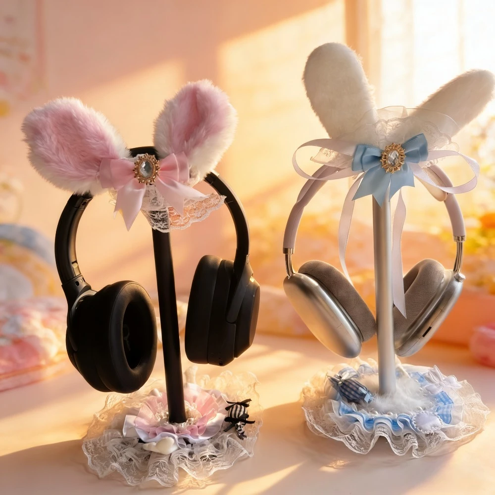 

Cute Headphone Stand for Airpods Max Custom Rabbit Ears Headphone Storage Decoration Earphone Display Holder Accessory for Sony