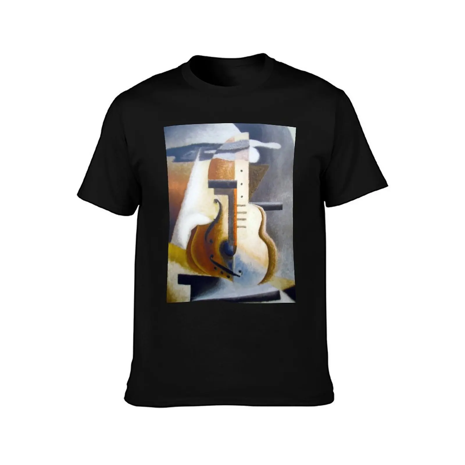 Nikolay Diulgheroff guitar painting T-Shirt Casual Simple Design Short Sleeve Shirt T-Shirt