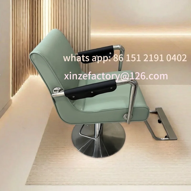 

Customizable Barber Chair Supportive Padded Salon Chair Hair Styling Studio Beauty Space Hydraulic Chaise Sal