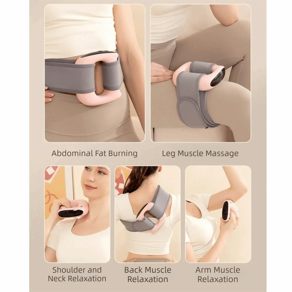 Deep Tissue Vibration Fascia Ring 5 Modes Adjustable Speed Handheld Body Massager Heating Comfortable Electric Massage Tool