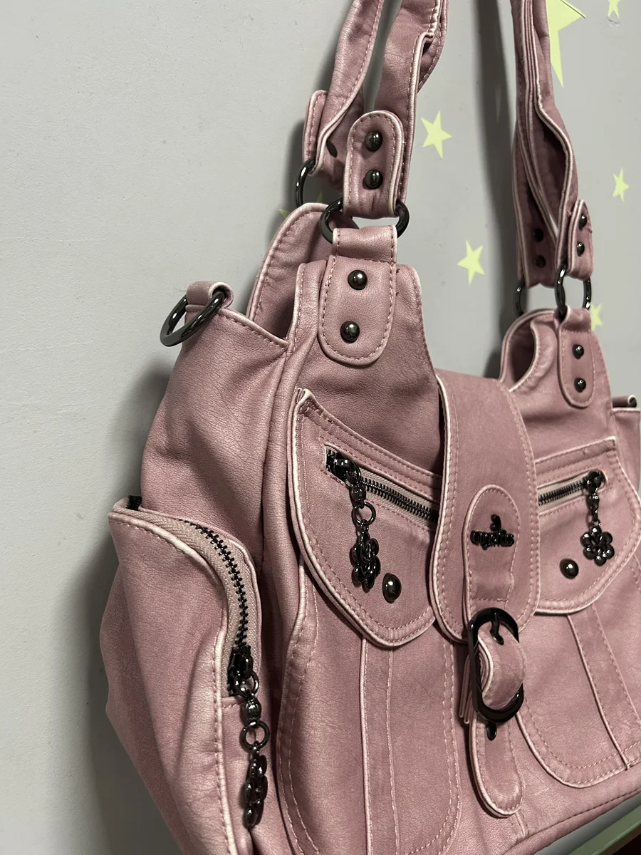 Vintage Damenhandtaschen PU Schultertasche Henkeltasche Modische Dumpling-Tasche mit Mehreren Fächern Schultertaschen – Detail 9