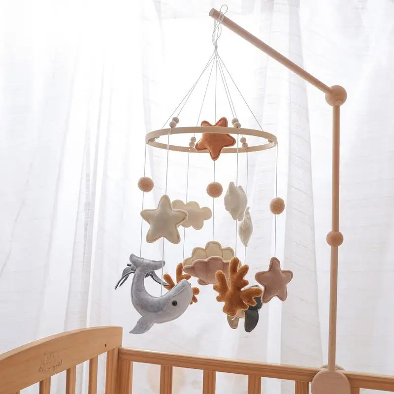 Crib Mobile Bed Bell Cartoon Toys Hangable Marine Animal Decoration For Bassinet Nursery Bed Bell Boys Girls Bedroom Crib