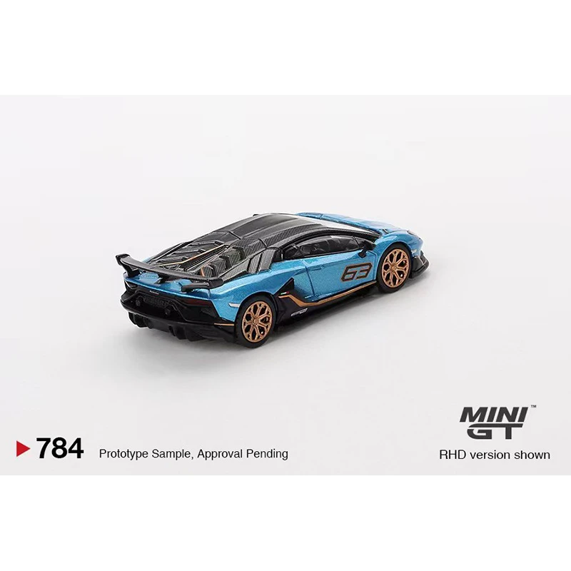 PreSale MINIGT 784 1:64 Aventador SVJ 63 Blu Aegir Diecast Diorama Model Collection Toys