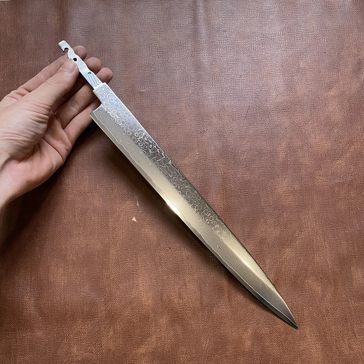 Nóż do majsterkowania z pojedynczym ostrzem bez uchwytu Damascus VG10 stalowa maszynka do golenia ostry tasak szefa kuchni krojenie Yanagiba japoński nóż kuchenny
