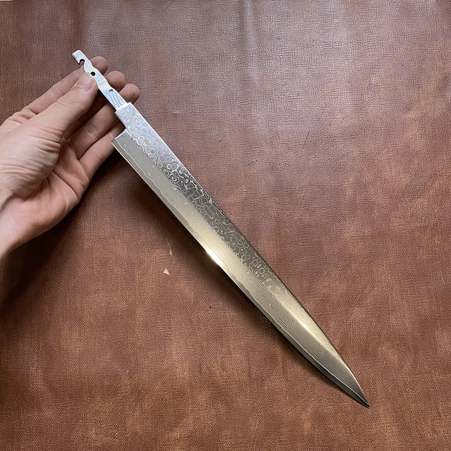 Nóż do majsterkowania z pojedynczym ostrzem bez uchwytu Damascus VG10 stalowa maszynka do golenia ostry tasak szefa kuchni krojenie Yanagiba japoński nóż kuchenny