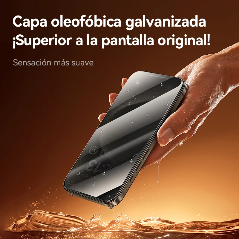 Joyroom 1/2 Piezas Vidrio Antiespía para iPhone 17 16 15 14 Pro Max Vidrio para iPhone 17 16 15 14 13 12 Pro Max Protector de Pantalla Privacidad 5